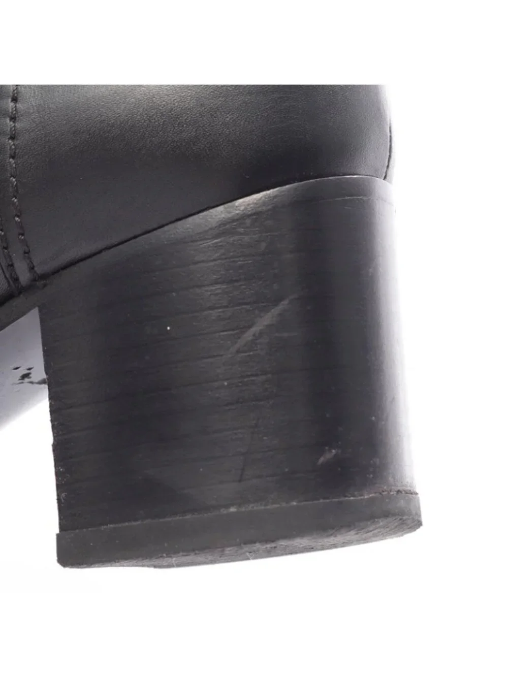 Chanel Boots CC Logo Long Black Leather